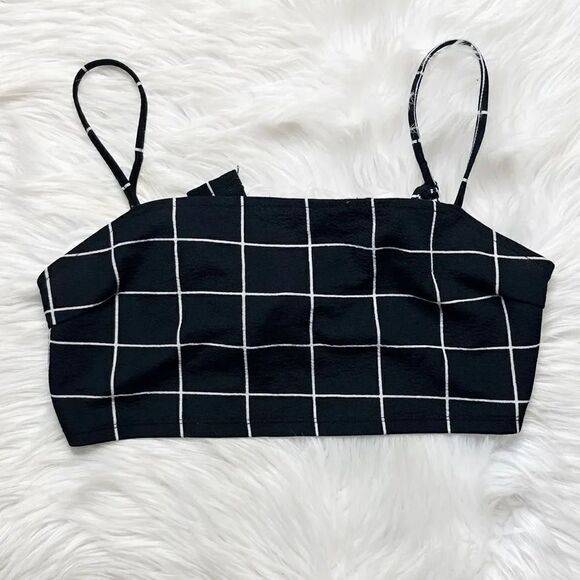 Checkered Crop Top and Skort Set Black & White Size Medium - Picture 5 of 6